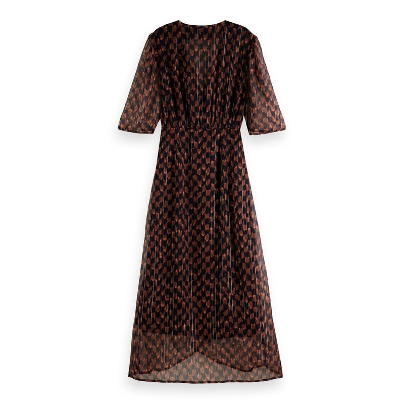 Scotch & Soda Midi Dress With Draped Knot Detail And Lurex image number 1